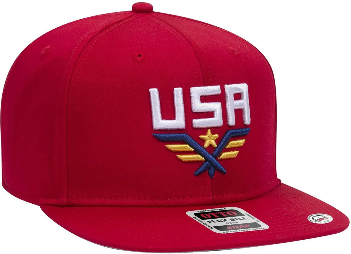 Otto 125-1038 ?Snap” 6 Panel Pro Style Snapback Cap - Red