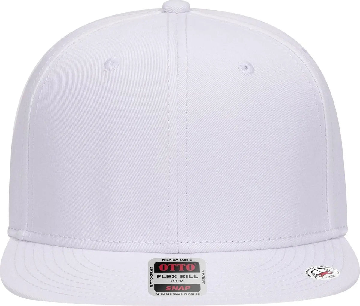 Otto 125-1038 ?Snap” 6 Panel Pro Style Snapback Cap - White