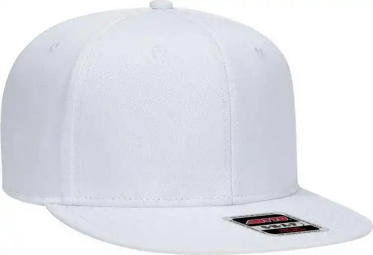 Otto 125-1038 Superior Cotton Twill Flat Visor Snapback Pro Style Cap - White - one Size Fits Most