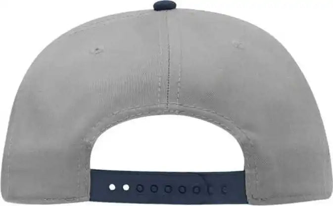 Otto 125-1038 Superior Cotton Twill Flat Visor Snapback Pro Style Cap - Navy Gray - one Size Fits Most