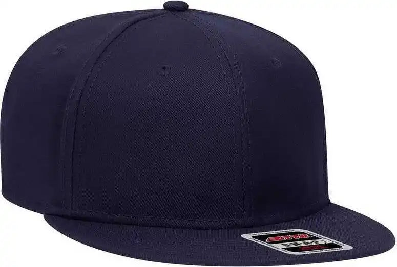 Otto 125-1038 Superior Cotton Twill Flat Visor Snapback Pro Style Cap - Navy - one Size Fits Most