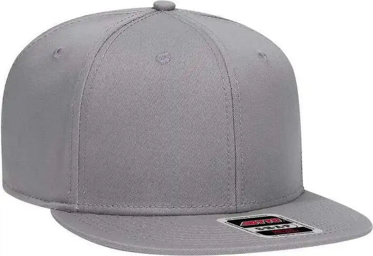 Otto 125-1038 Superior Cotton Twill Flat Visor Snapback Pro Style Cap - Gray - one Size Fits Most