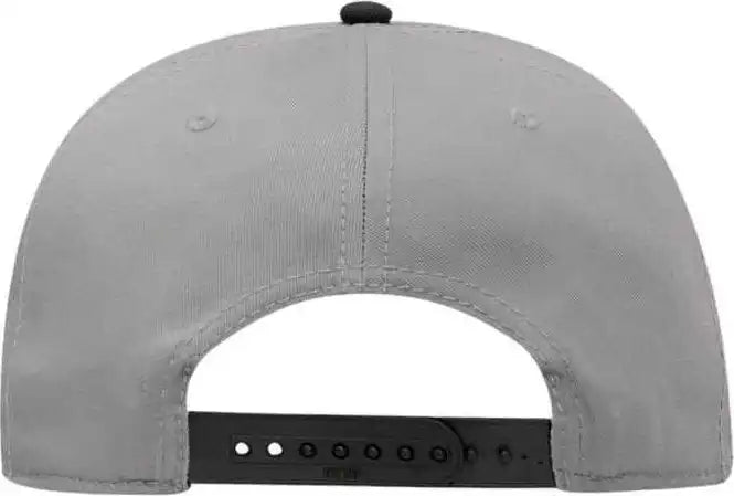 Otto 125-1038 Superior Cotton Twill Flat Visor Snapback Pro Style Cap - Black Gray - one Size Fits Most