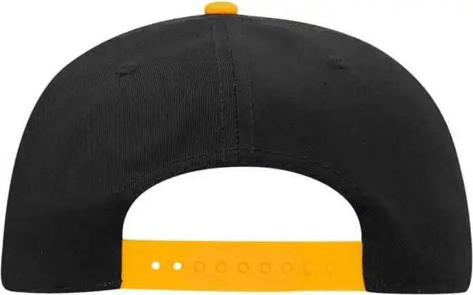 Otto 125 1038 Superior Cotton Twill Flat Visor Snapback Pro Style Cap Gold Black / one Size Fits Most
