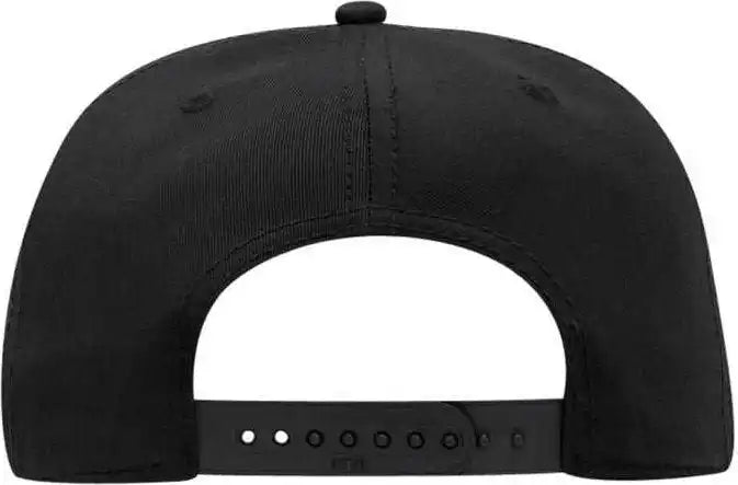 Otto 125-1038 Superior Cotton Twill Flat Visor Snapback Pro Style Cap - Black - one Size Fits Most