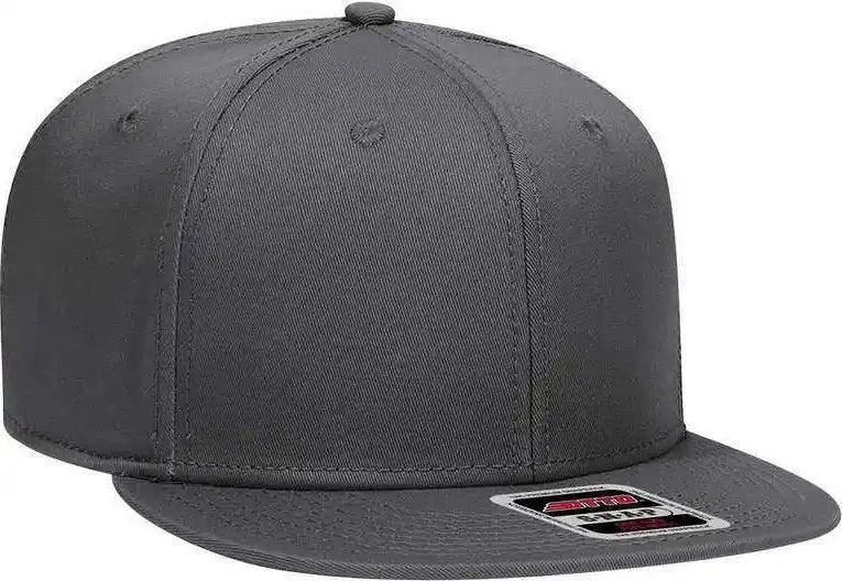 Otto 125-1038 Superior Cotton Twill Flat Visor Snapback Pro Style Cap - Charcoal Gray - Dark / one Size Fits Most