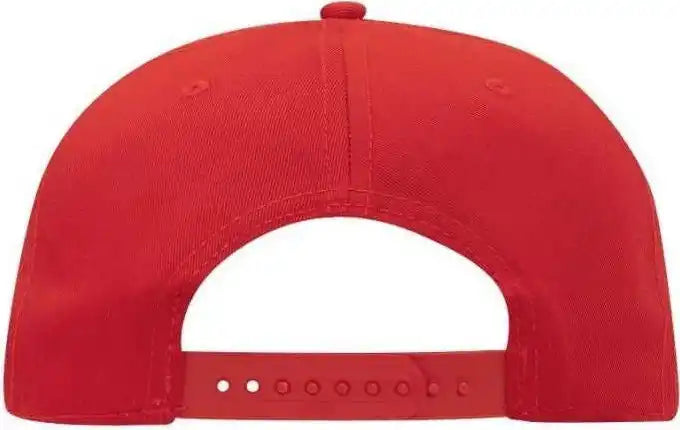 Otto 125-1038 Superior Cotton Twill Flat Visor Snapback Pro Style Cap - Red - one Size Fits Most