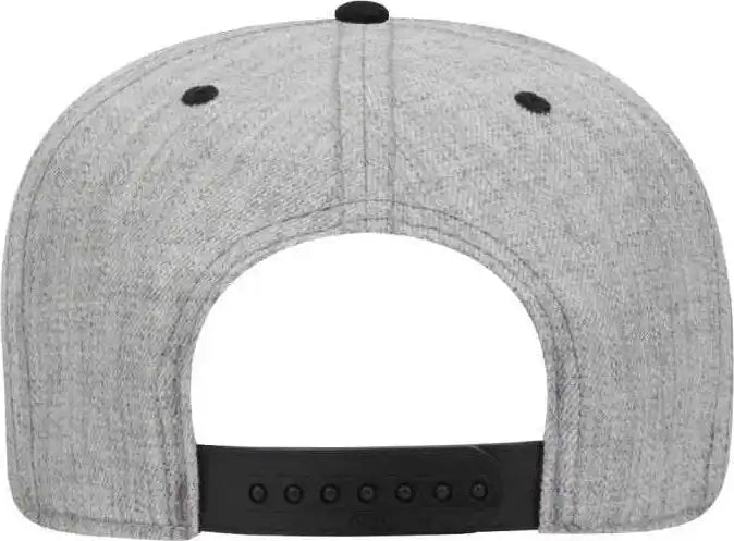 Otto 125-1054 Snap 6 Panel Mid Profile Snapback Cap - Black Heather Gray - one Size Fits Most
