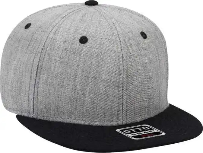 Otto 125-1054 Snap 6 Panel Mid Profile Snapback Cap - Black Heather Gray - one Size Fits Most