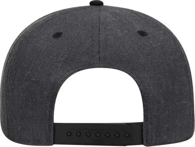 Otto 125-1054 Snap 6 Panel Mid Profile Snapback Cap - Black Heather - one Size Fits Most