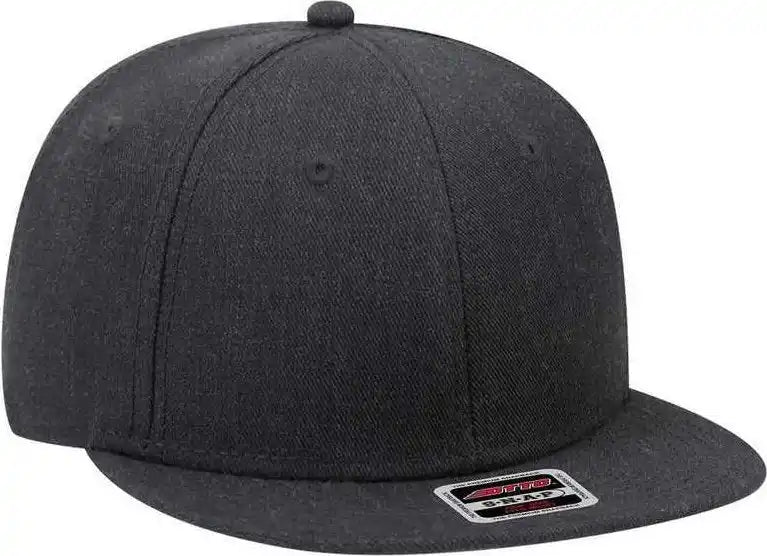 Otto 125-1054 Snap 6 Panel Mid Profile Snapback Cap - Heather Black - one Size Fits Most