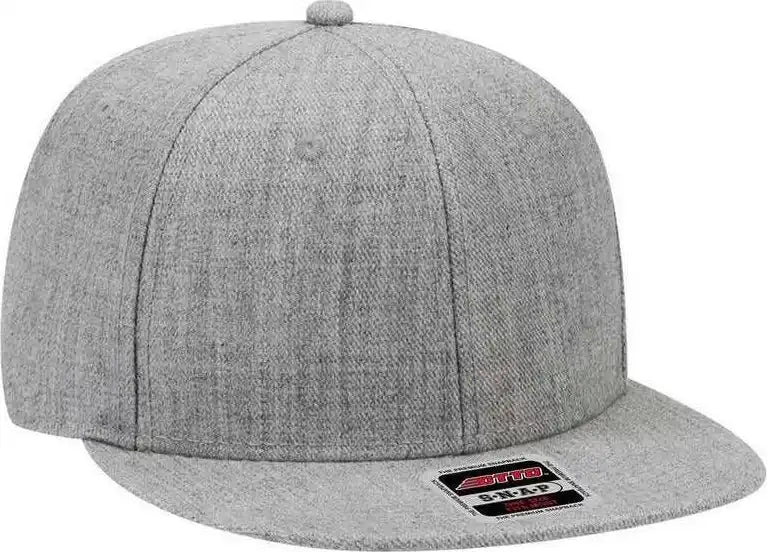 Otto 125 1054 Snap 6 Panel Mid Profile Snapback Cap Heather Gray / one Size Fits Most