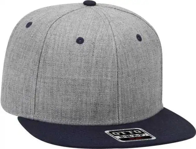 Otto 125-1054 Snap 6 Panel Mid Profile Snapback Cap - Navy Heather Gray - one Size Fits Most