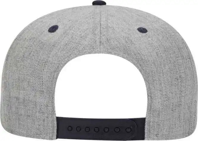 Otto 125-1054 Snap 6 Panel Mid Profile Snapback Cap - Navy Heather Gray - one Size Fits Most