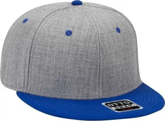 Otto 125-1054 Snap 6 Panel Mid Profile Snapback Cap - Royal Heather Gray - one Size Fits Most