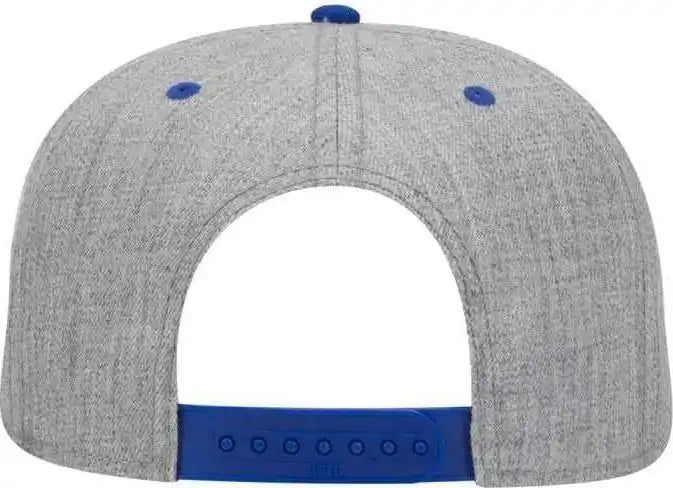 Otto 125-1054 Snap 6 Panel Mid Profile Snapback Cap - Royal Heather Gray - one Size Fits Most