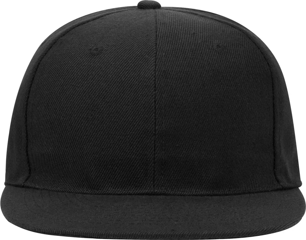 Otto 125-1137 6 Panel Mid Profile Snapback Cap - Black - 1/2’’ - 7 5/8’’