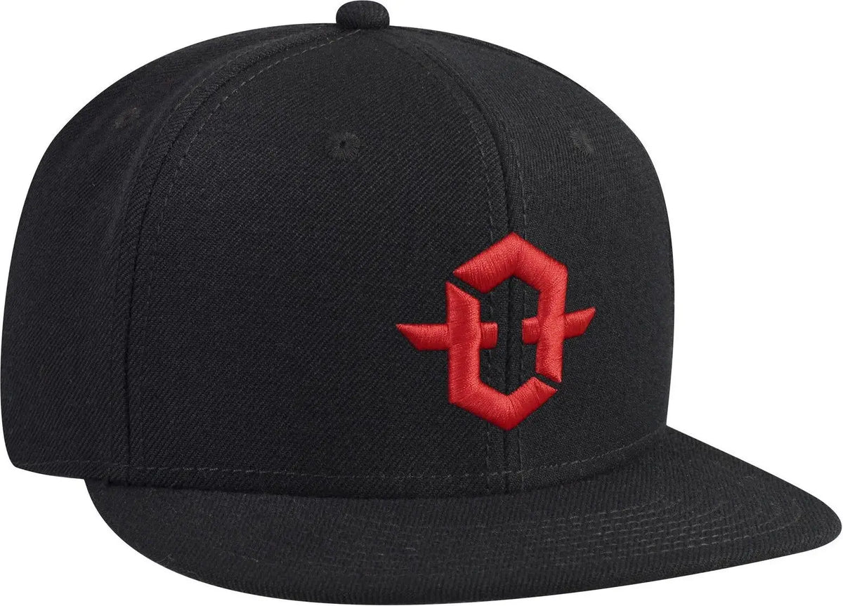 Otto 125-1137 6 Panel Mid Profile Snapback Cap - Black - 1/2’’ - 7 5/8’’