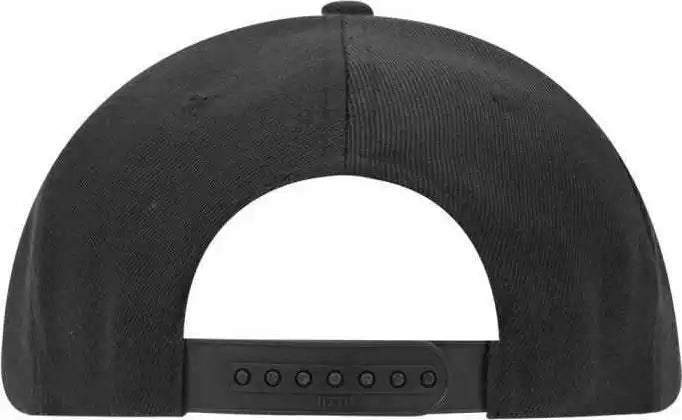 Otto 125 1137 Promo Alternative Wool Twill Round Flat Visor 6 Panel Pro Style Snapback Hat Black / one Size Fits Most