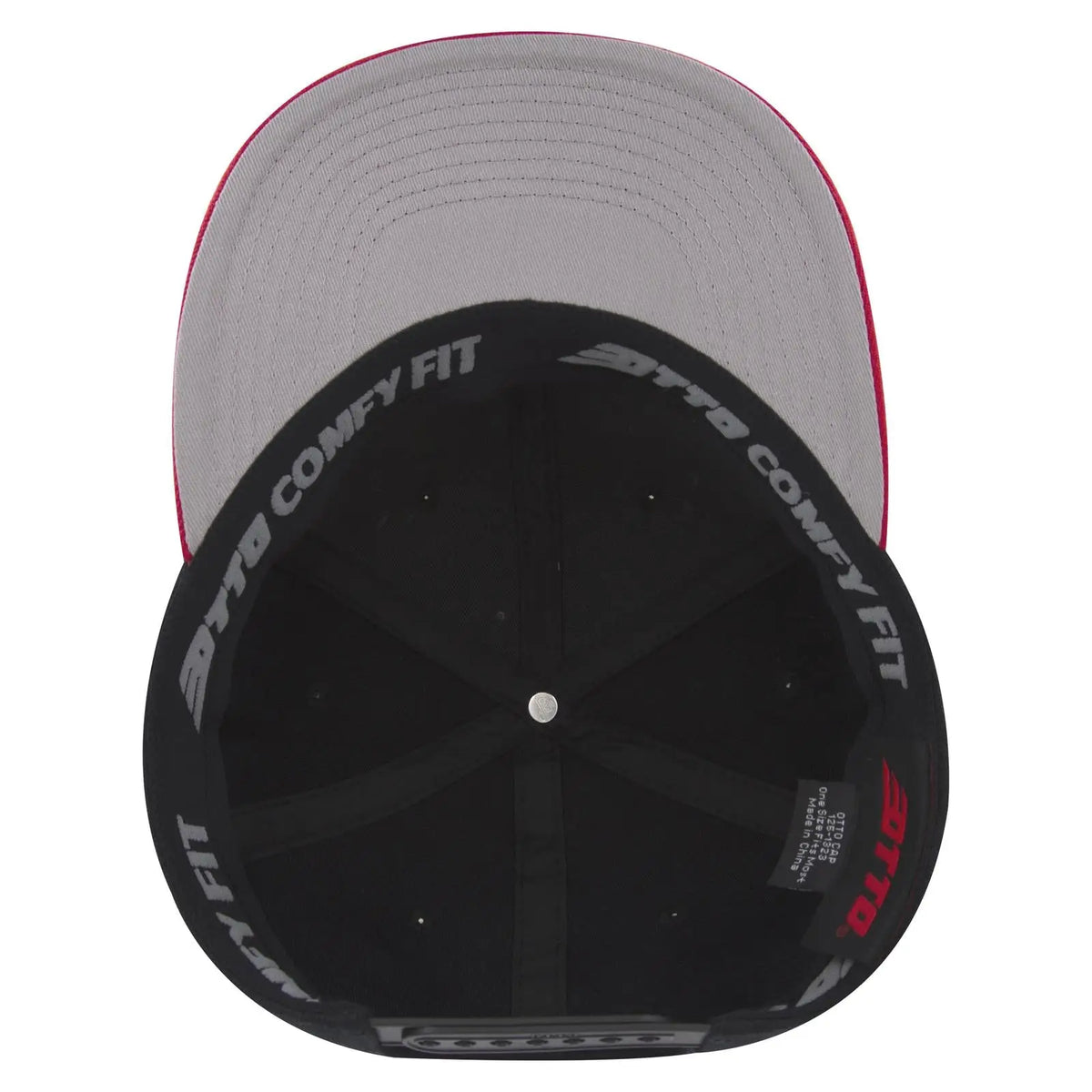 Otto 125-1323 ?Otto Comfy Fit’ 6 Panel Pro Style Snapback Cap - Red/blk/blk - 7 3/8’’ - 5/8’’