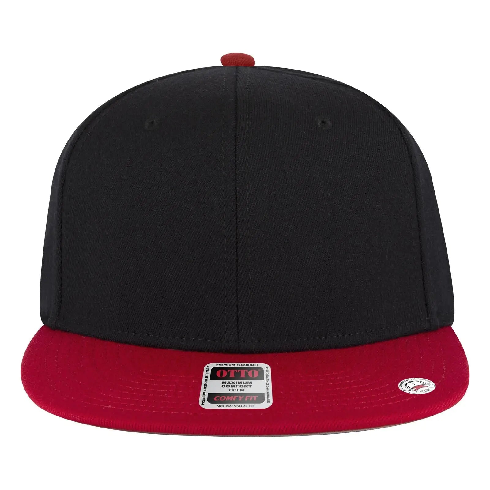 Otto 125-1323 ?Otto Comfy Fit’ 6 Panel Pro Style Snapback Cap - Red/blk/blk - 7 3/8’’ - 5/8’’