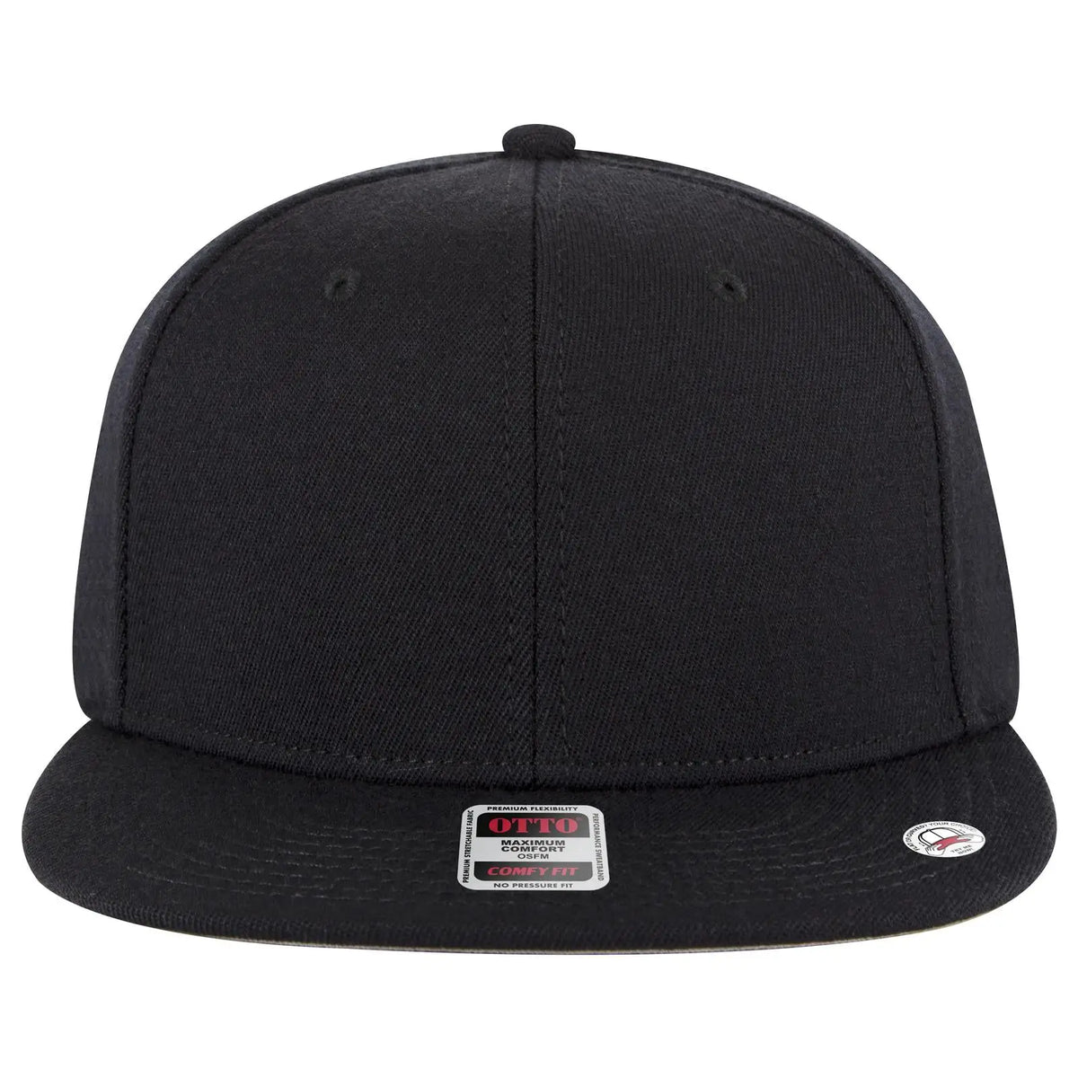 Otto 125-1323 ?Otto Comfy Fit’ 6 Panel Pro Style Snapback Cap - Black - 7 3/8’’ - 5/8’’