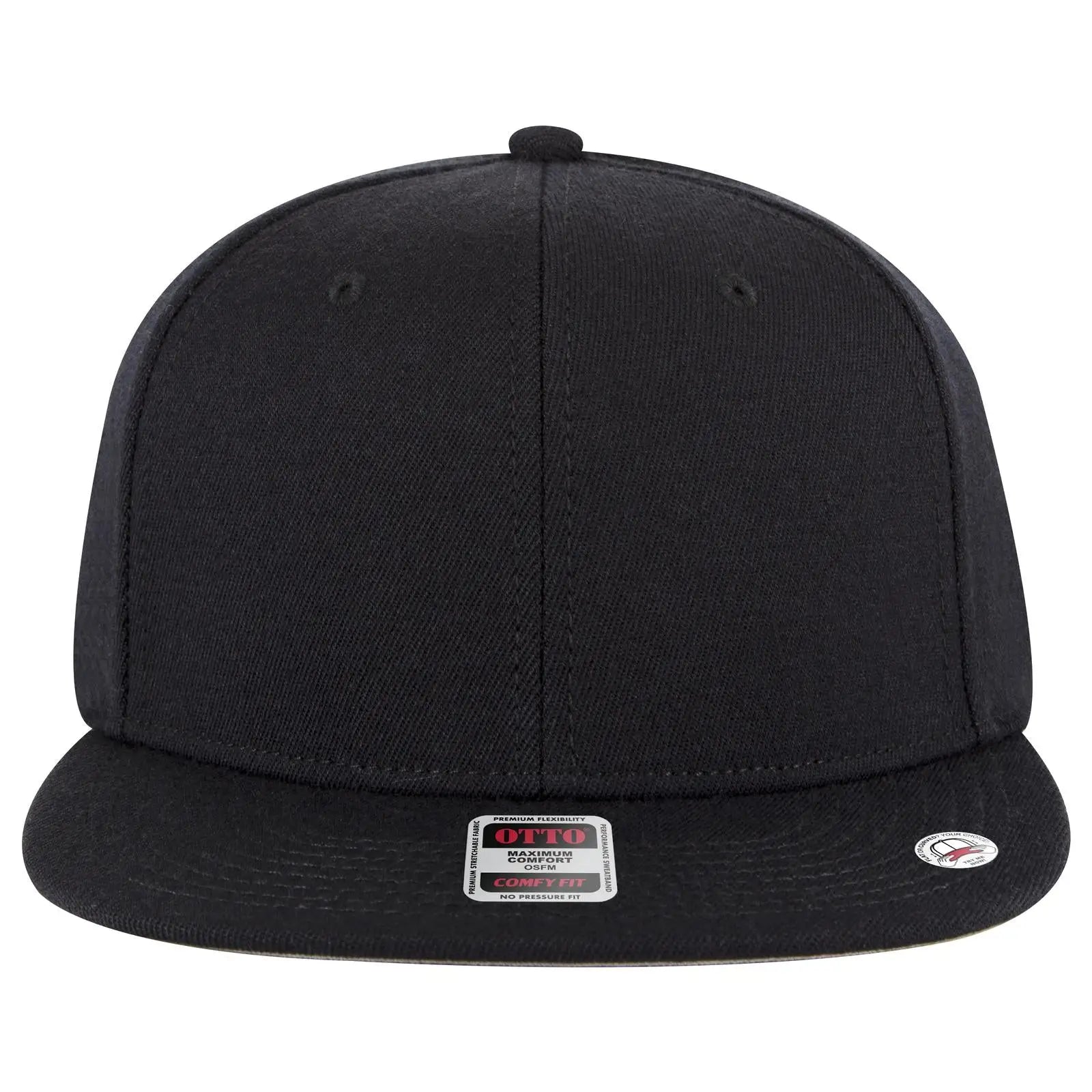Otto 125-1323 ?Otto Comfy Fit’ 6 Panel Pro Style Snapback Cap - Black - 7 3/8’’ - 5/8’’