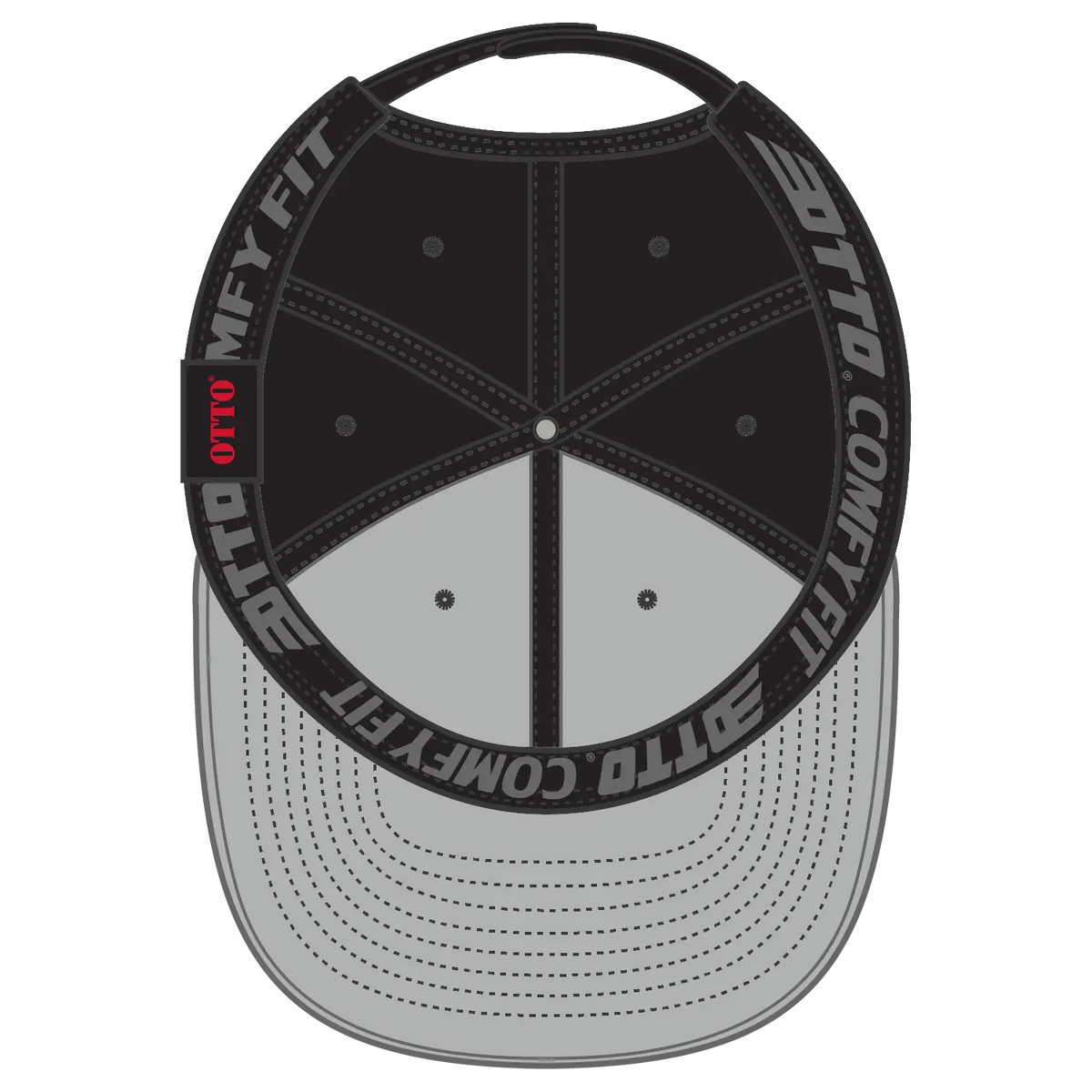 Otto 125-1323 ?Otto Comfy Fit’ 6 Panel Pro Style Snapback Cap - Black - 7 3/8’’ - 5/8’’