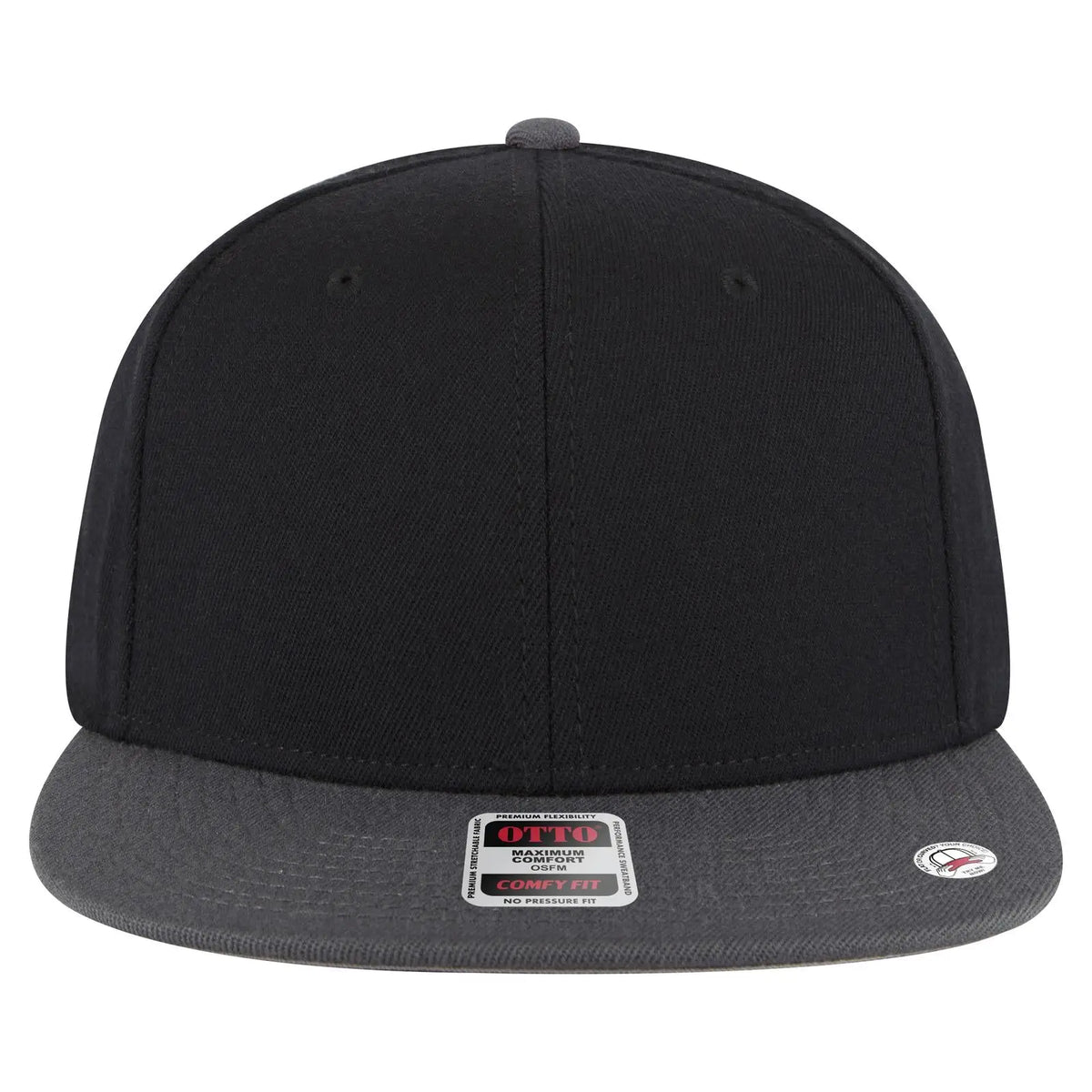 Otto 125-1323 ?Otto Comfy Fit’ 6 Panel Pro Style Snapback Cap - Ch. Gry/blk/blk - 7 3/8’’ - 5/8’’