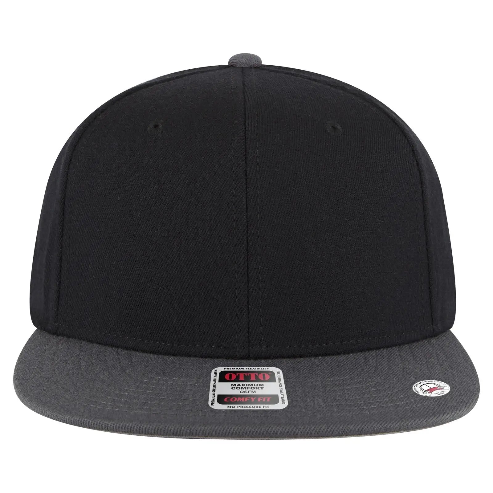 Otto 125-1323 ?Otto Comfy Fit’ 6 Panel Pro Style Snapback Cap - Ch. Gry/blk/blk - 7 3/8’’ - 5/8’’