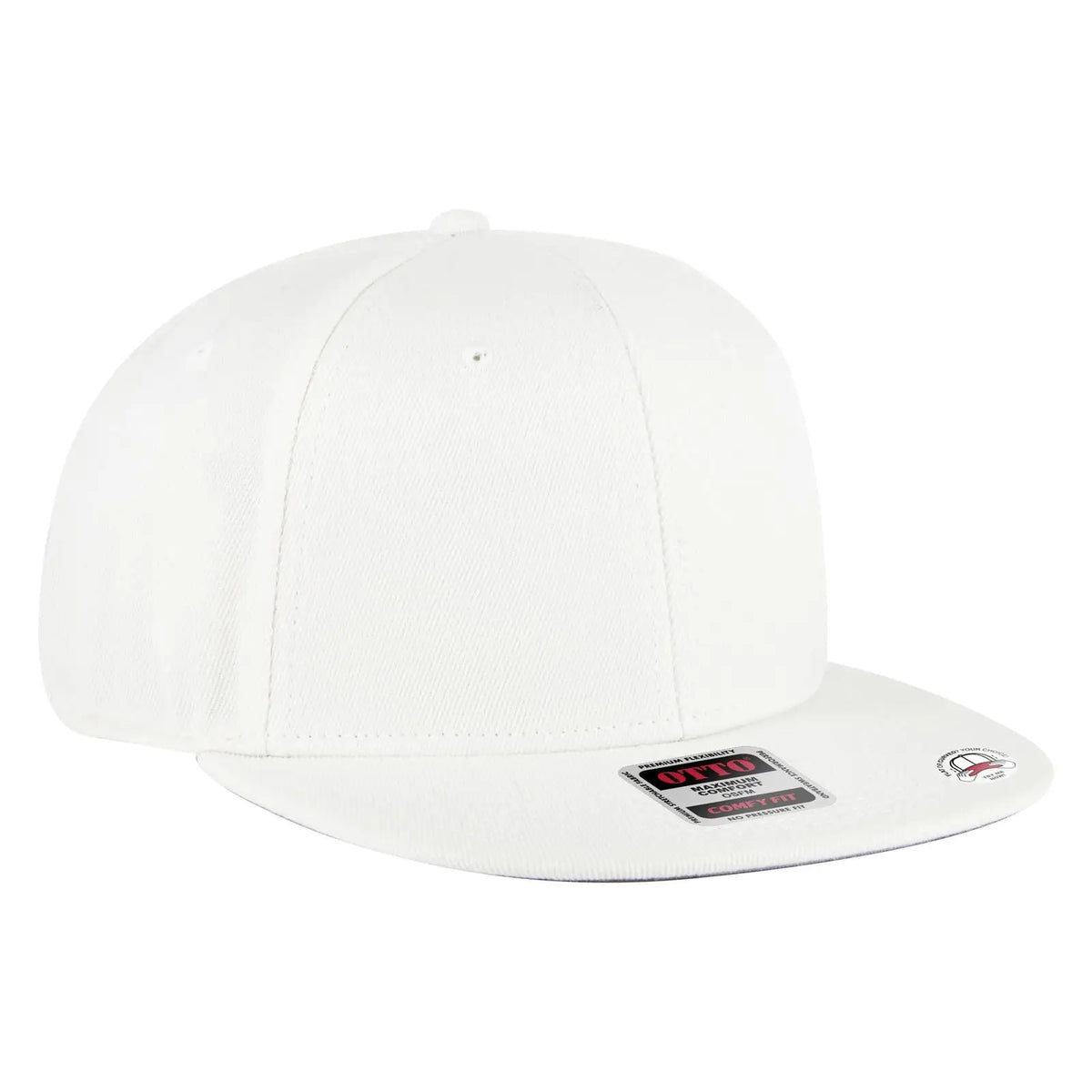 Otto 125-1323 ?Otto Comfy Fit’ 6 Panel Pro Style Snapback Cap - White - 7 3/8’’ - 5/8’’