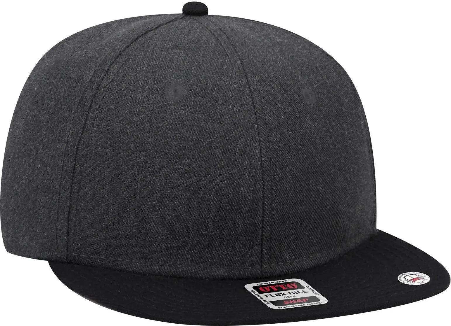 Otto 125-978 ?Otto Snap’ 6 Panel Pro Style Snapback Cap - Blk/h.blk/h.blk - 1/2’’ - 7 5/8’’