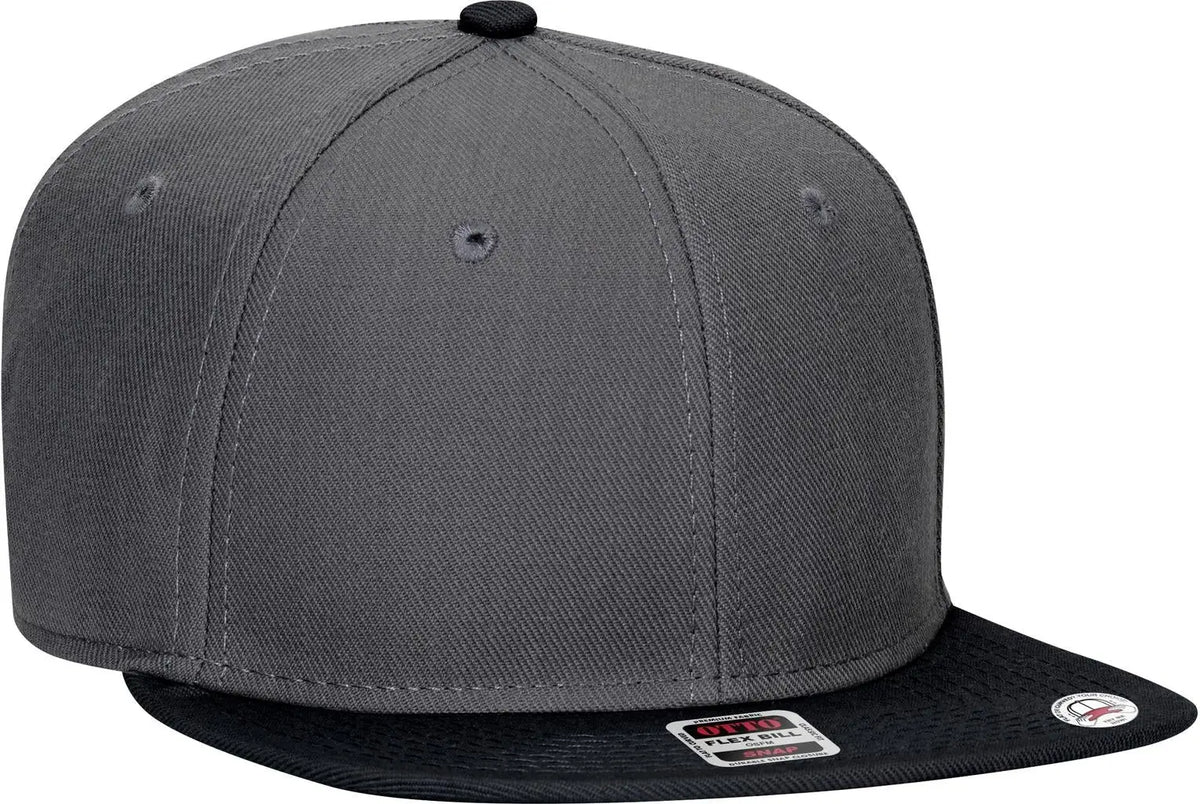 Otto 125-978 ?Otto Snap’ 6 Panel Pro Style Snapback Cap - Blk/ch.gry/ch.gry - 1/2’’ - 7 5/8’’
