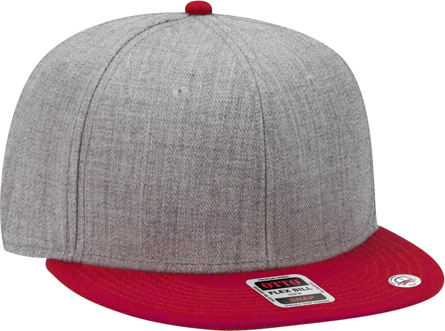 Otto 125-978 ?Otto Snap’ 6 Panel Pro Style Snapback Cap - Red/h.gry/h.gry - 1/2’’ - 7 5/8’’