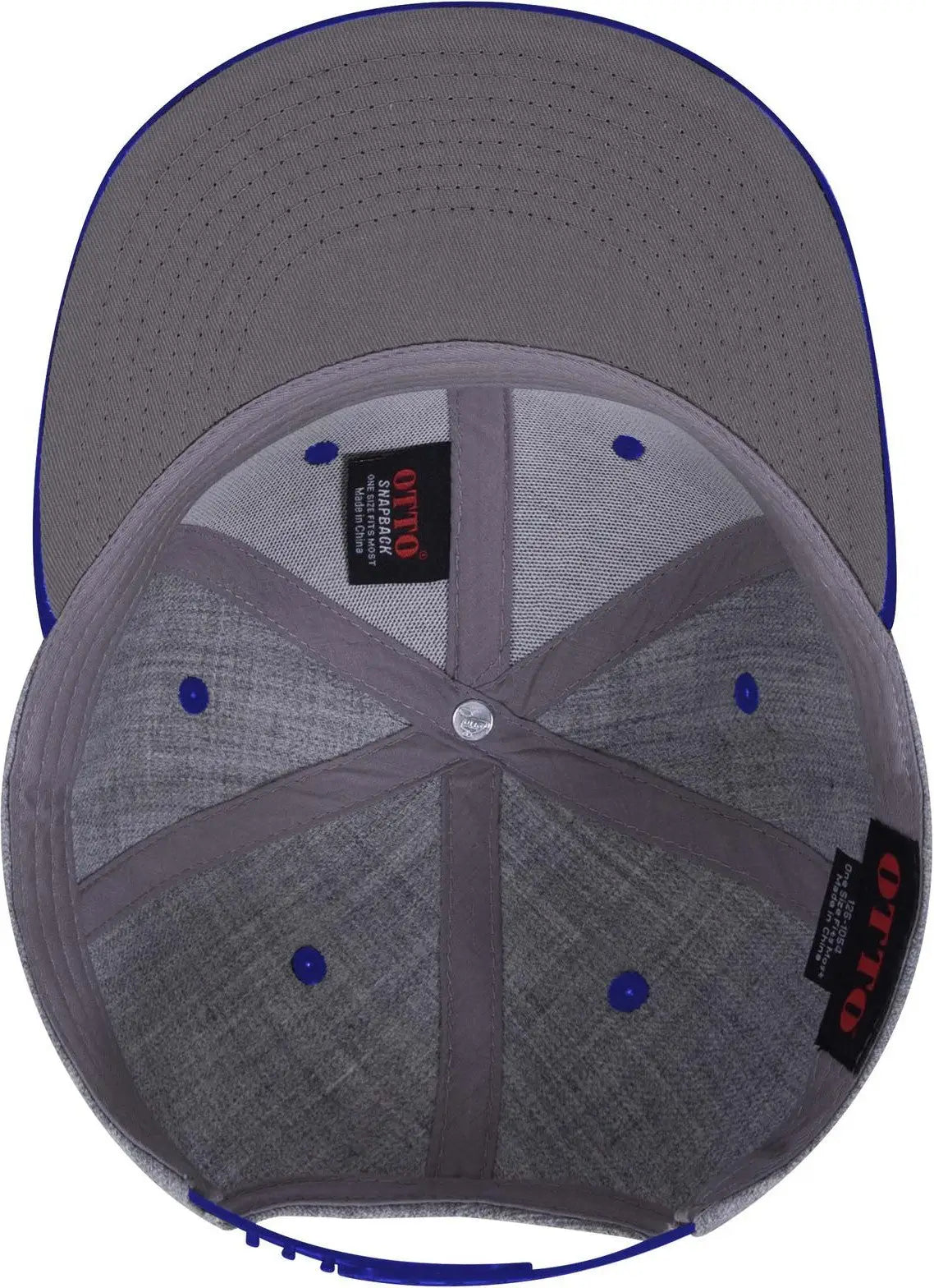 Otto 125-978 ?Otto Snap’ 6 Panel Pro Style Snapback Cap - Ryl/h.gry/h.gry - 1/2’’ - 7 5/8’’