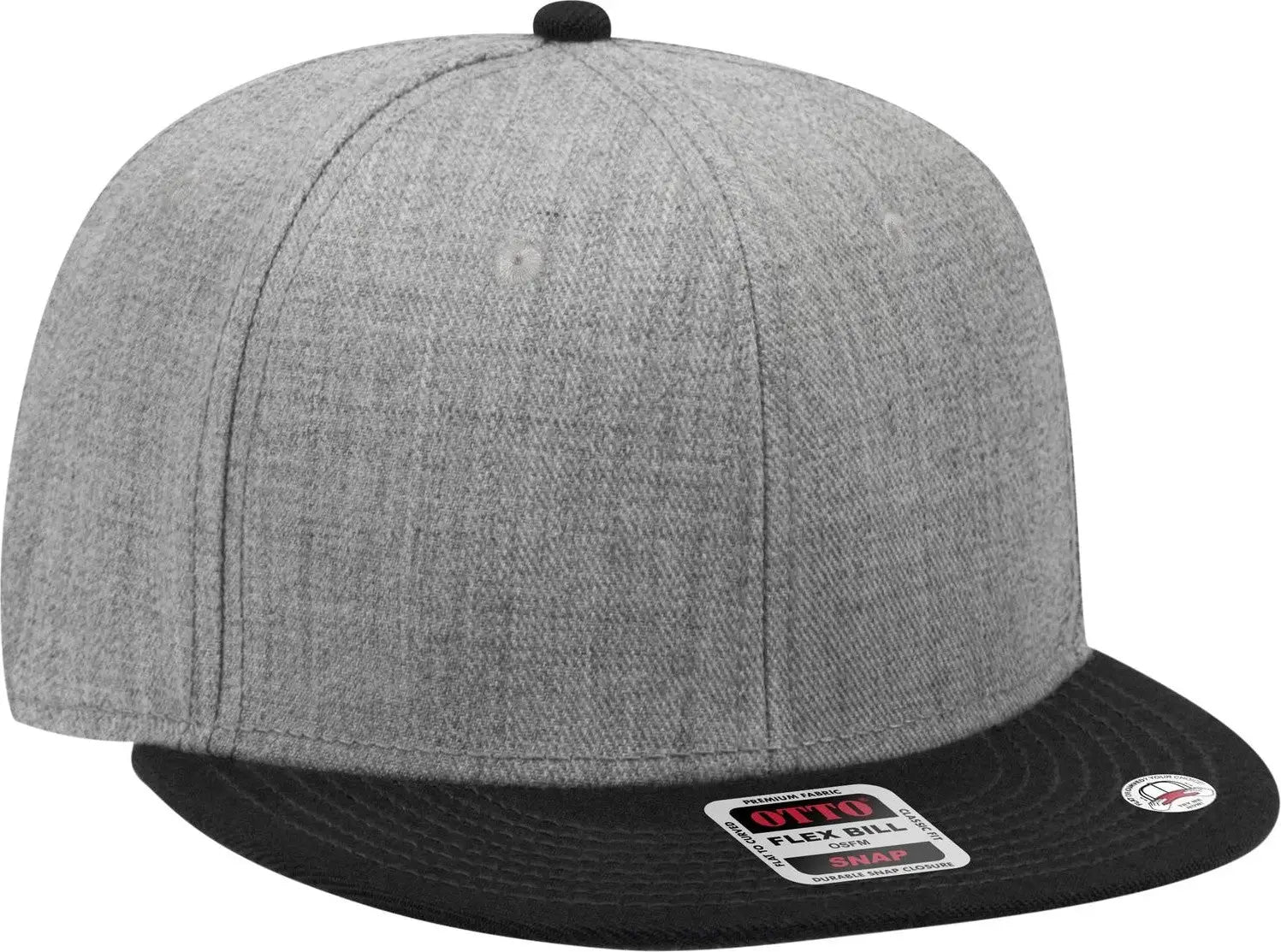 Otto 125-978 ?Otto Snap’ 6 Panel Pro Style Snapback Cap - Blk/h.gry/h.gry - 1/2’’ - 7 5/8’’