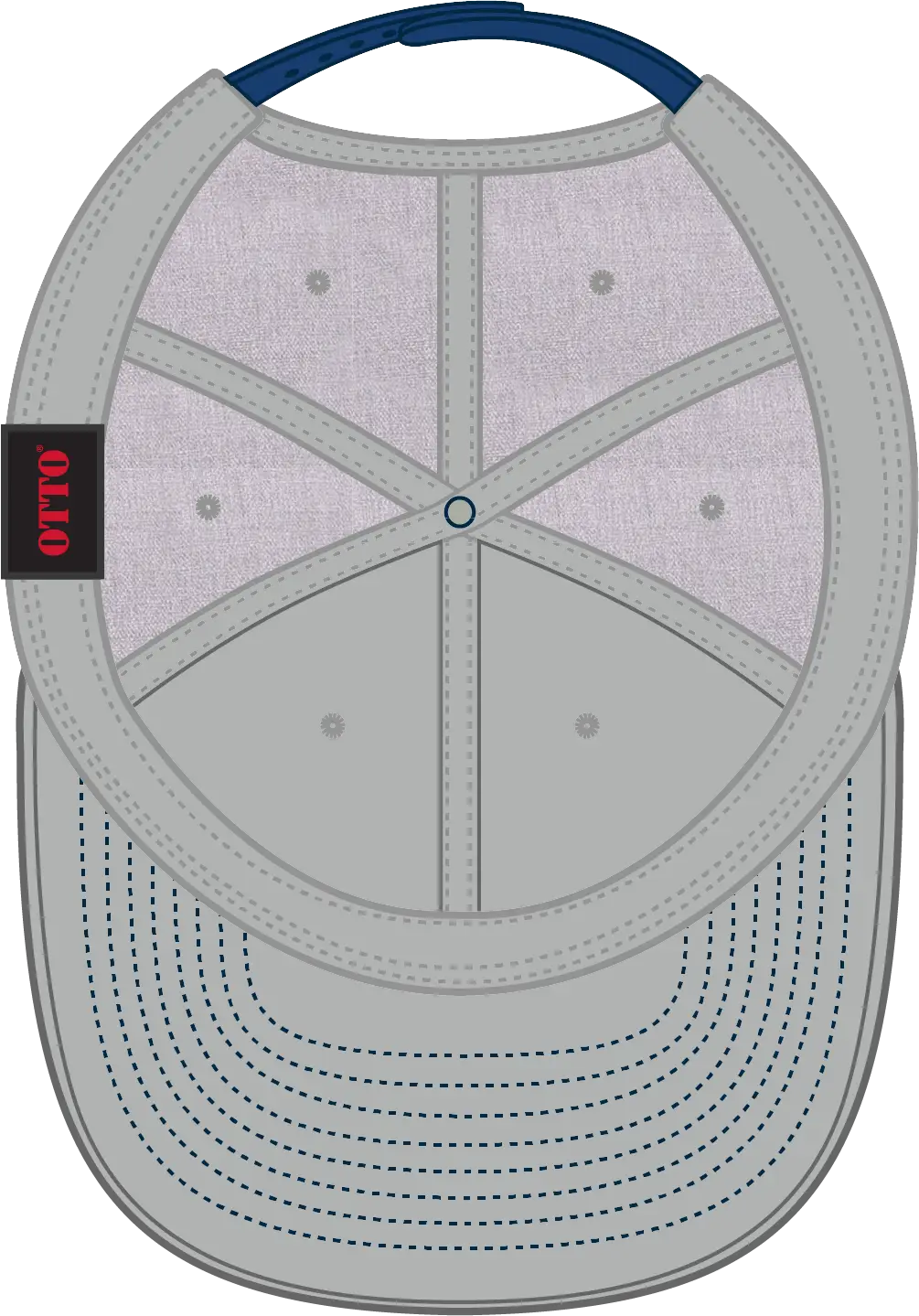 Otto 125-978 ?Otto Snap’ 6 Panel Pro Style Snapback Cap - Ryl/h.gry/h.gry - 1/2’’ - 7 5/8’’