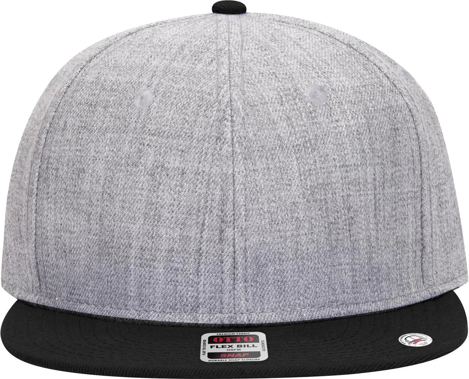 Otto 125-978 ?Otto Snap’ 6 Panel Pro Style Snapback Cap - Blk/h.gry/h.gry - 1/2’’ - 7 5/8’’