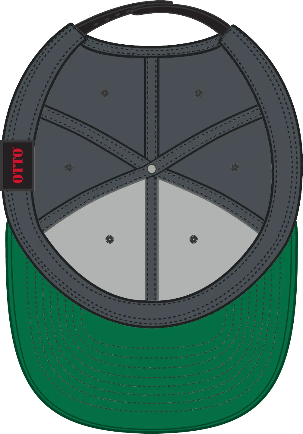 Otto 125-978 ?Otto Snap’ 6 Panel Pro Style Snapback Cap - Blk/ch.gry/ch.gry - 1/2’’ - 7 5/8’’