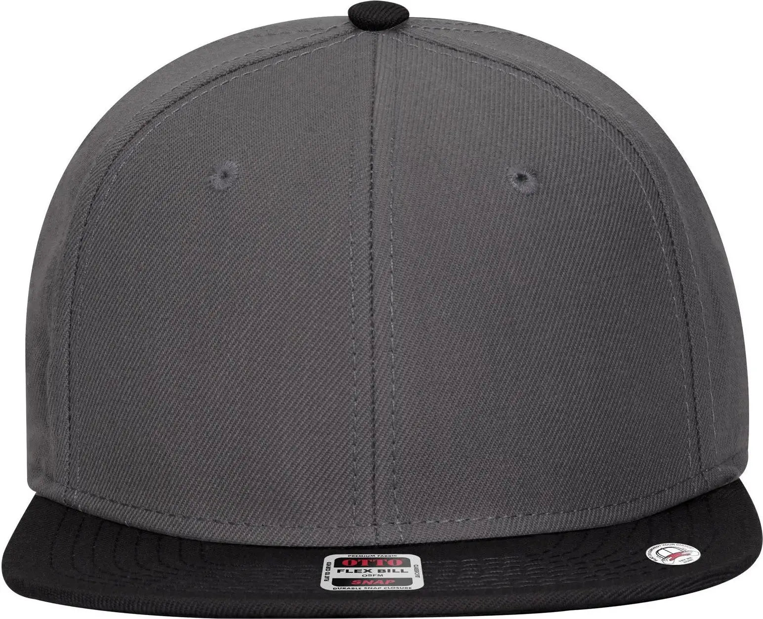 Otto 125-978 ?Otto Snap’ 6 Panel Pro Style Snapback Cap - Blk/ch.gry/ch.gry - 1/2’’ - 7 5/8’’