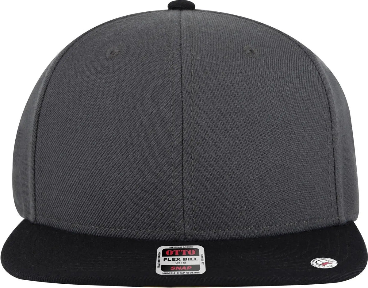 Otto 125-978 ?Otto Snap’ 6 Panel Pro Style Snapback Cap - Blk/ch.gry/ch.gry - 1/2’’ - 7 5/8’’