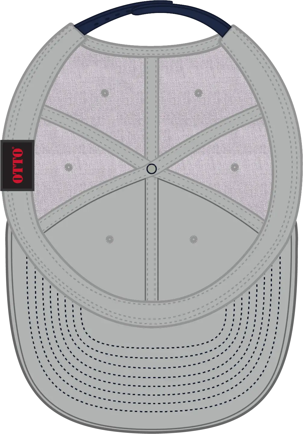 Otto 125-978 ?Otto Snap’ 6 Panel Pro Style Snapback Cap - Nvy/h.gry/h.gry - 1/2’’ - 7 5/8’’