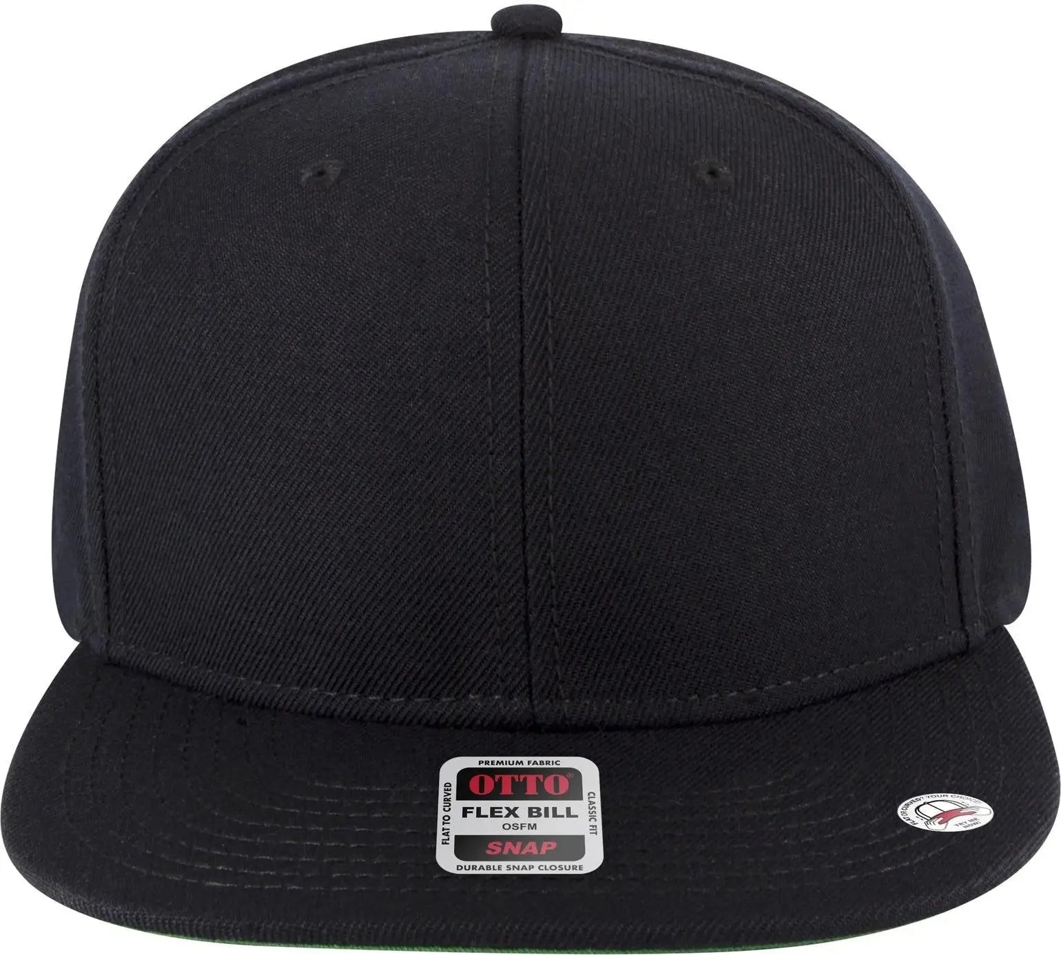 Otto 125-978 ?Otto Snap’ 6 Panel Pro Style Snapback Cap - Black - 1/2’’ - 7 5/8’’