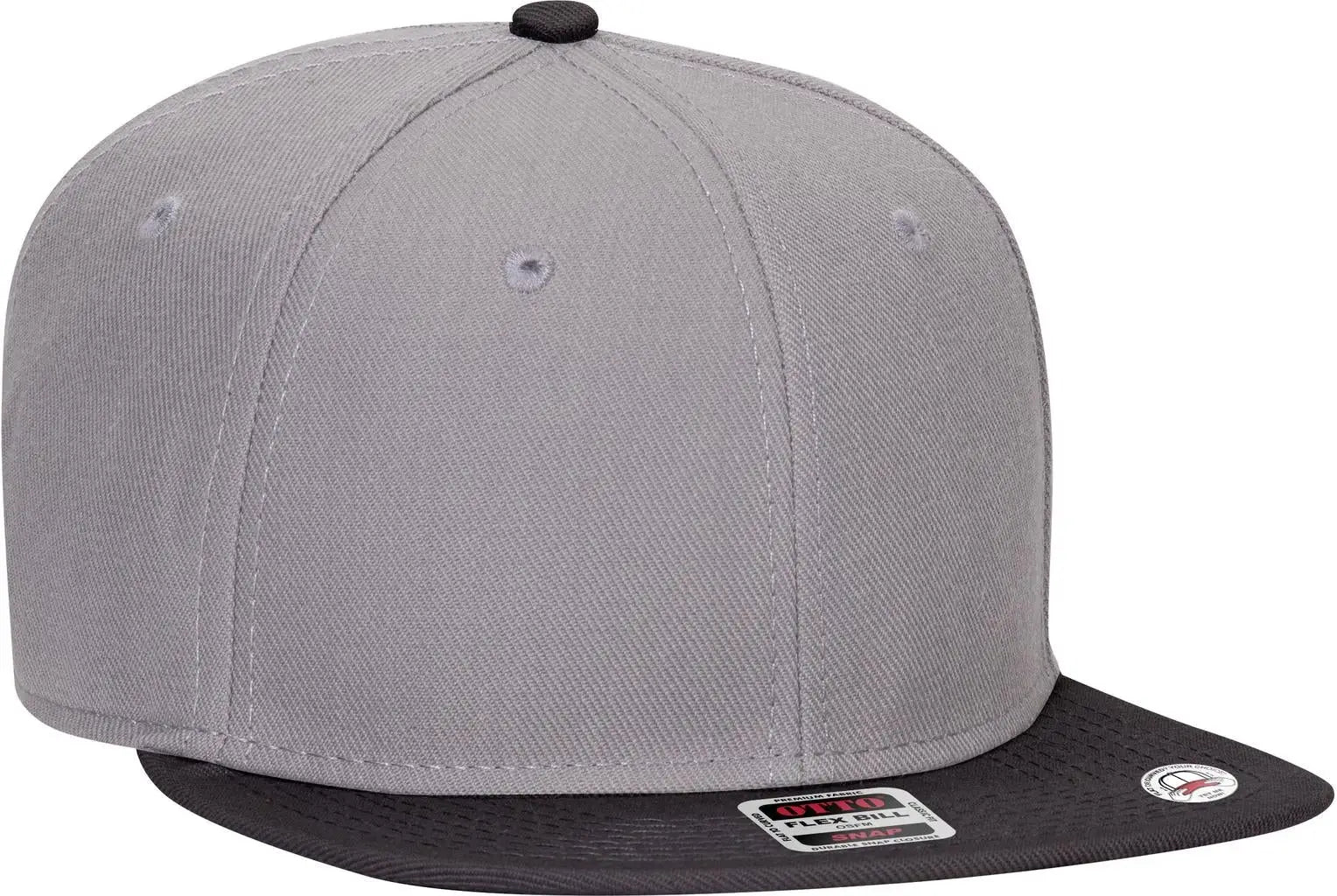 Otto 125-978 ?Otto Snap’ 6 Panel Pro Style Snapback Cap - Blk/gry/gry - 1/2’’ - 7 5/8’’