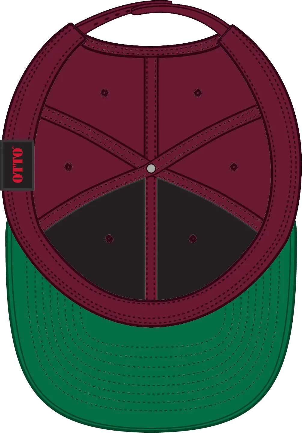 Otto 125-978 ?Otto Snap’ 6 Panel Pro Style Snapback Cap - Burg. Marn - 1/2’’ - 7 5/8’’