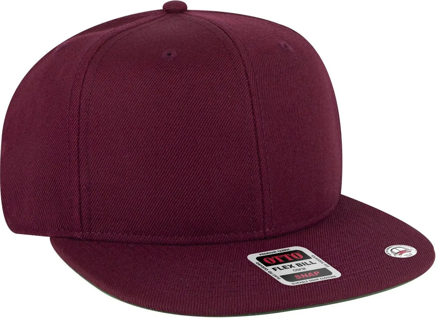 Otto 125-978 ?Otto Snap’ 6 Panel Pro Style Snapback Cap - Burg. Marn - 1/2’’ - 7 5/8’’