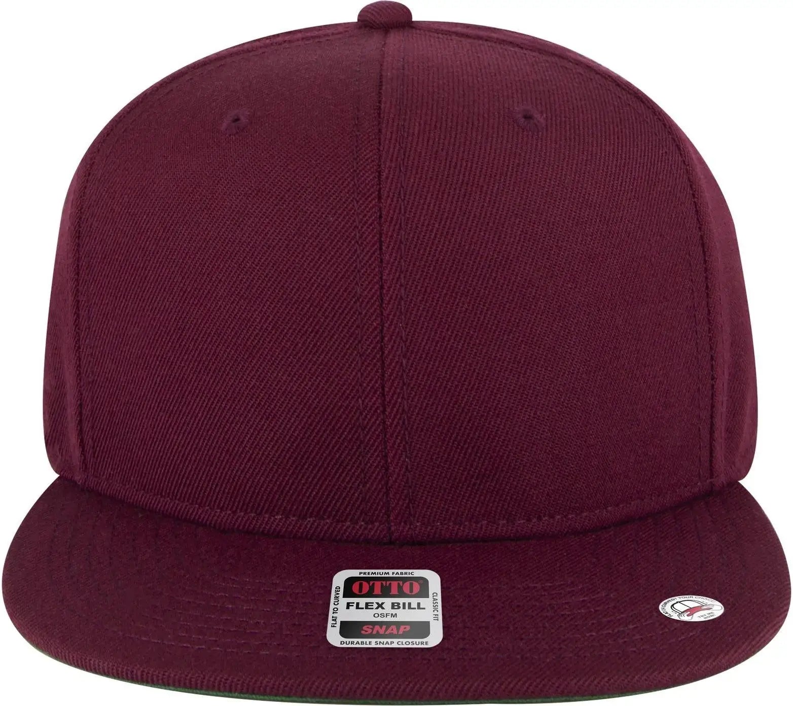 Otto 125-978 ?Otto Snap’ 6 Panel Pro Style Snapback Cap - Burg. Marn - 1/2’’ - 7 5/8’’