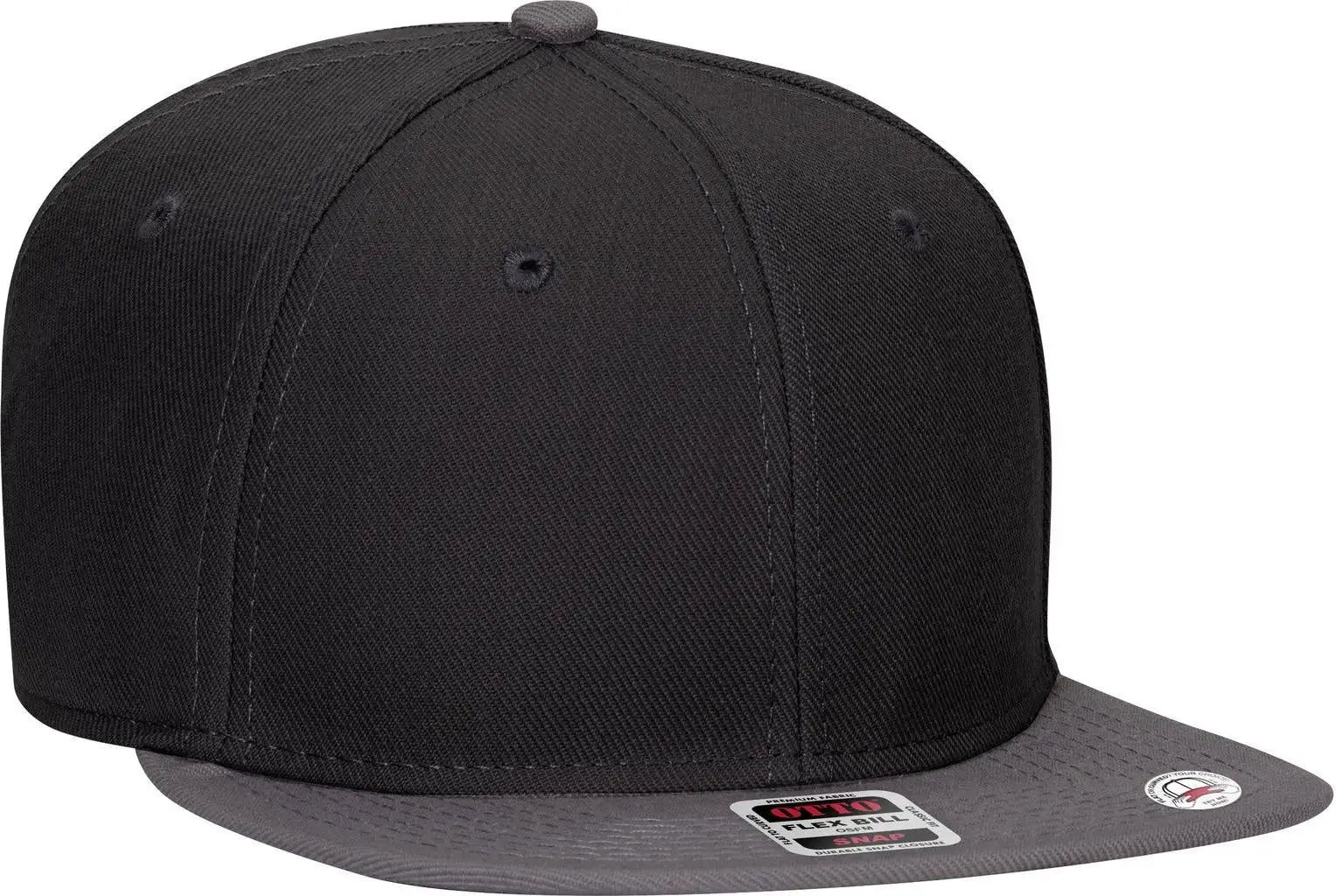 Otto 125-978 ?Otto Snap’ 6 Panel Pro Style Snapback Cap - Ch. Gry/blk/blk - 1/2’’ - 7 5/8’’