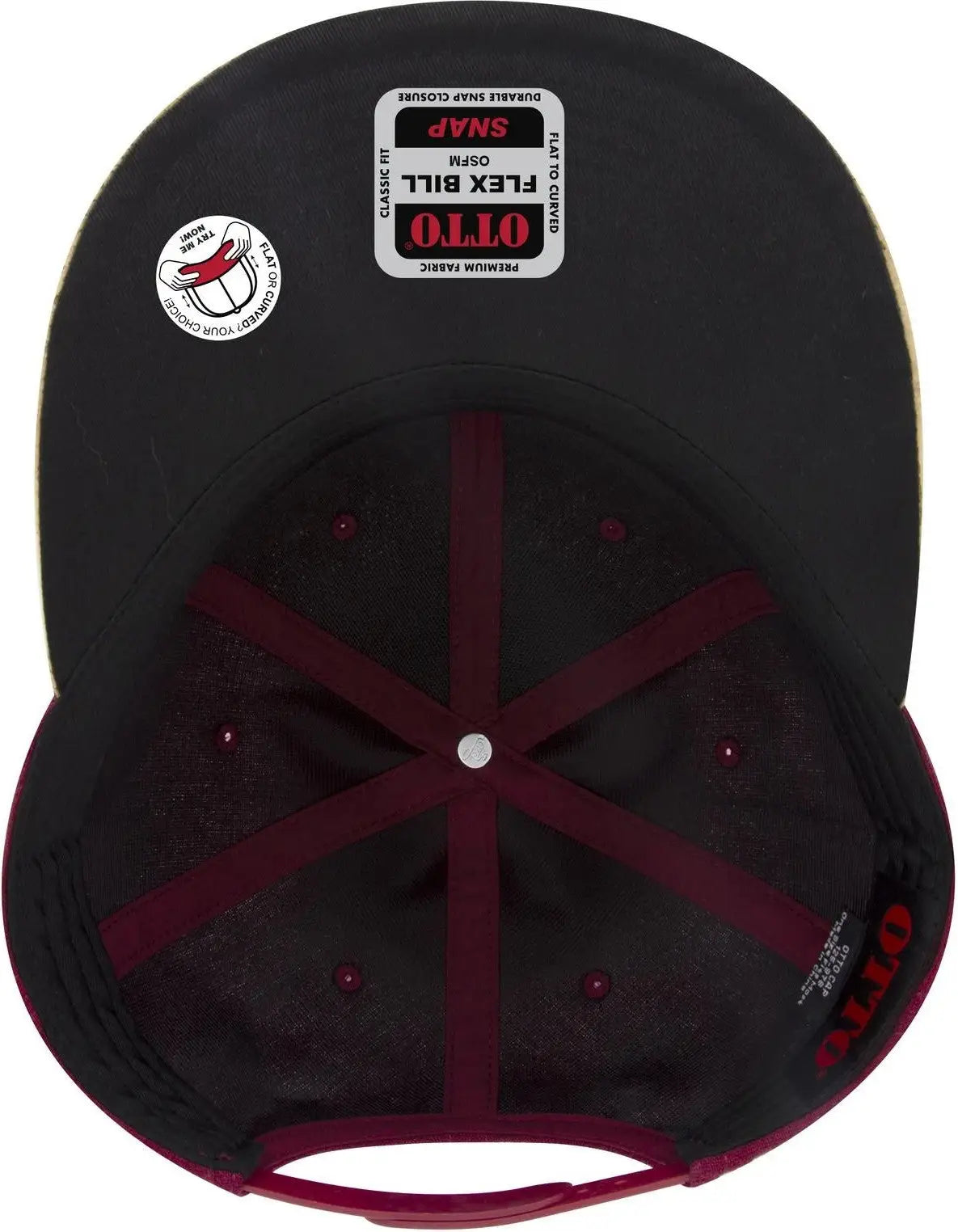 Otto 125-978 ?Otto Snap’ 6 Panel Pro Style Snapback Cap - Cork/bg Mrn - 1/2’’ - 7 5/8’’