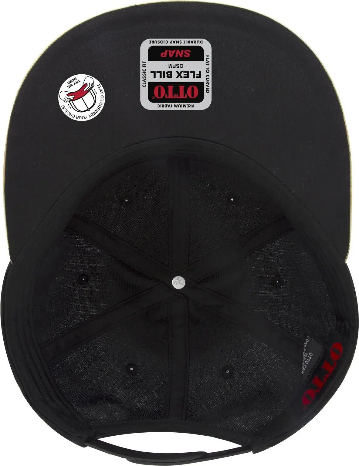 Otto 125-978 ?Otto Snap’ 6 Panel Pro Style Snapback Cap - Cork/blk - 1/2’’ - 7 5/8’’